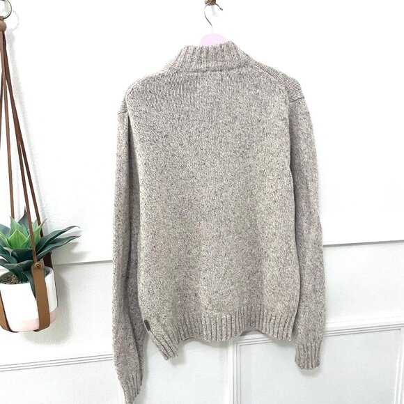 WOOLRICH Men Sweater Size L Quarter Zip High Neck Wool Pullover Marled - Picture 6 of 6